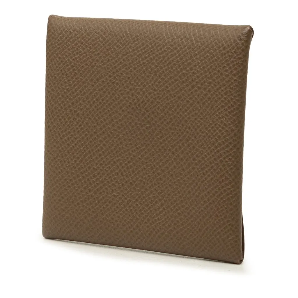 Hermès Epsom Bastia Change Purse Brown Leather Very good - Back View