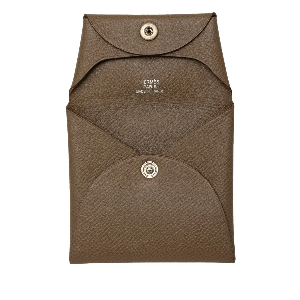 Hermès Epsom Bastia Change Purse Brown Leather Very good - Model View