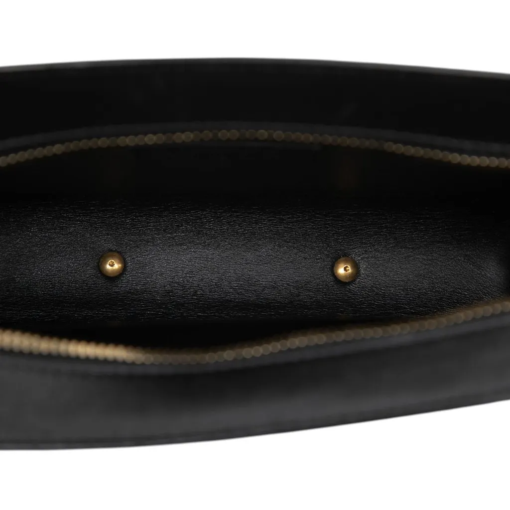 Saint Laurent Calfskin Reverse Satchel Black Leather Very good - Model View