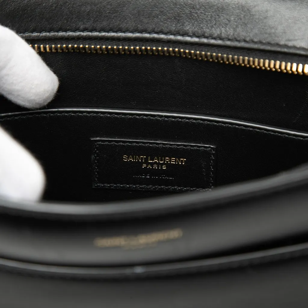 Saint Laurent Calfskin Reverse Satchel Black Leather Very good - Box View
