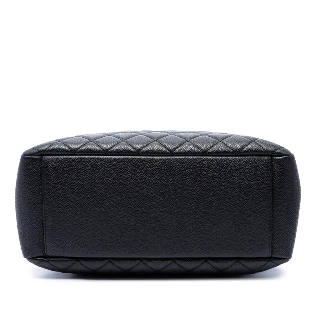 Chanel Caviar Grand Shopping Tote Black Leather Good - Inside View