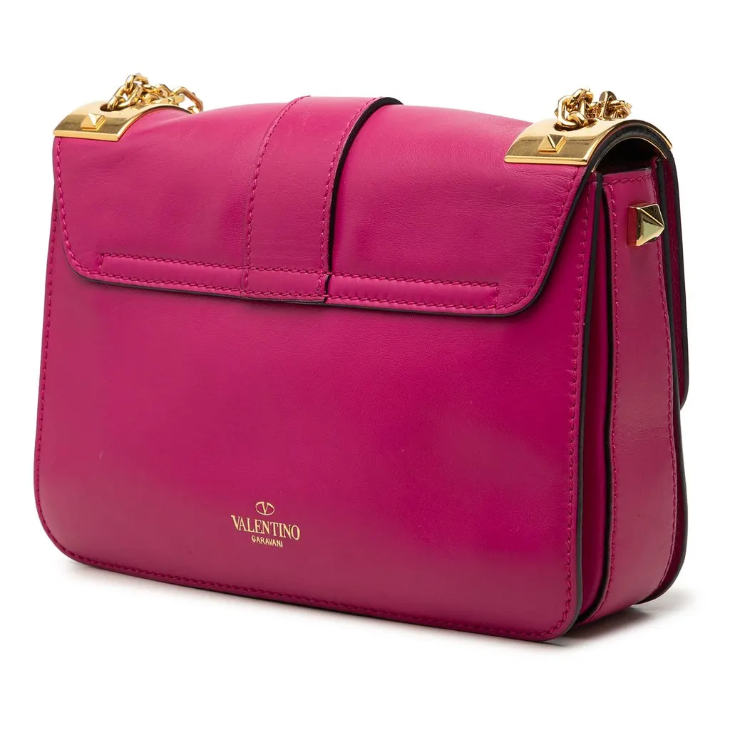 Valentino Leather B Rockstud Flap Shoulder Bag Pink Leather Very good - Back View