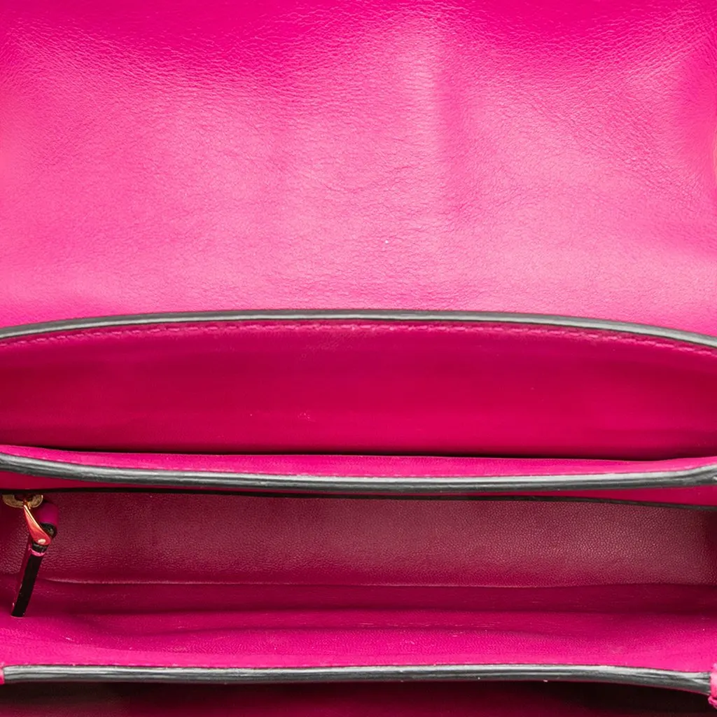 Valentino Leather B Rockstud Flap Shoulder Bag Pink Leather Very good - Model View
