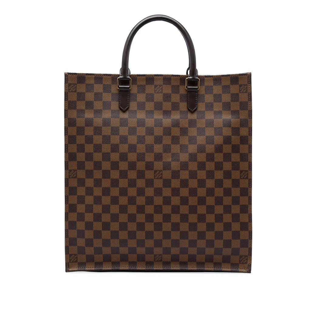 Louis Vuitton Damier Ebene Sac Plat Brown Canvas Very good - Front View