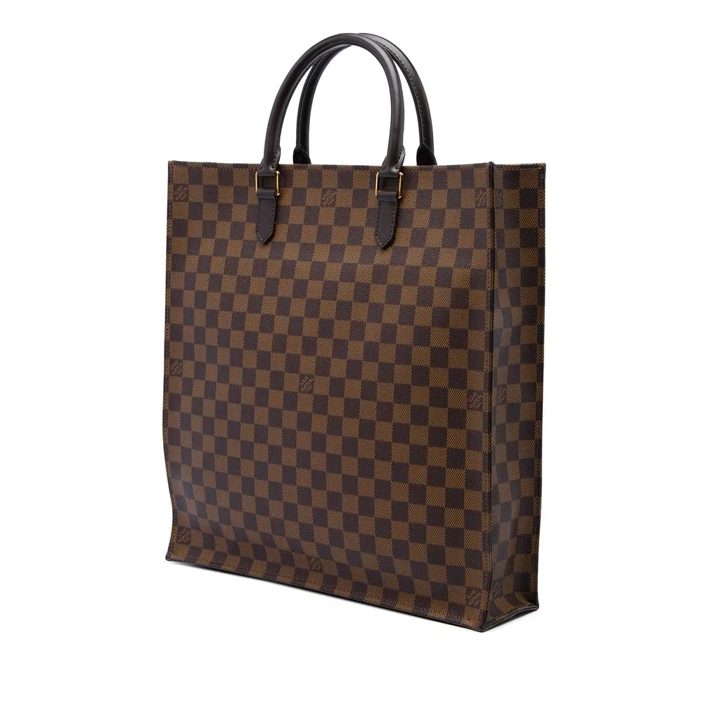 Louis Vuitton Damier Ebene Sac Plat Brown Canvas Very good - Back View