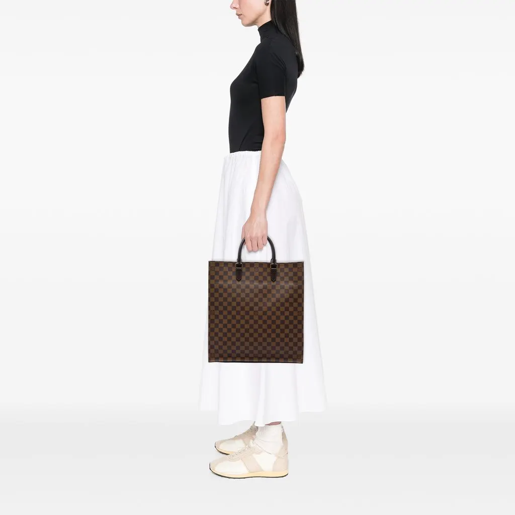 Louis Vuitton Damier Ebene Sac Plat Brown Canvas Very good - Box View