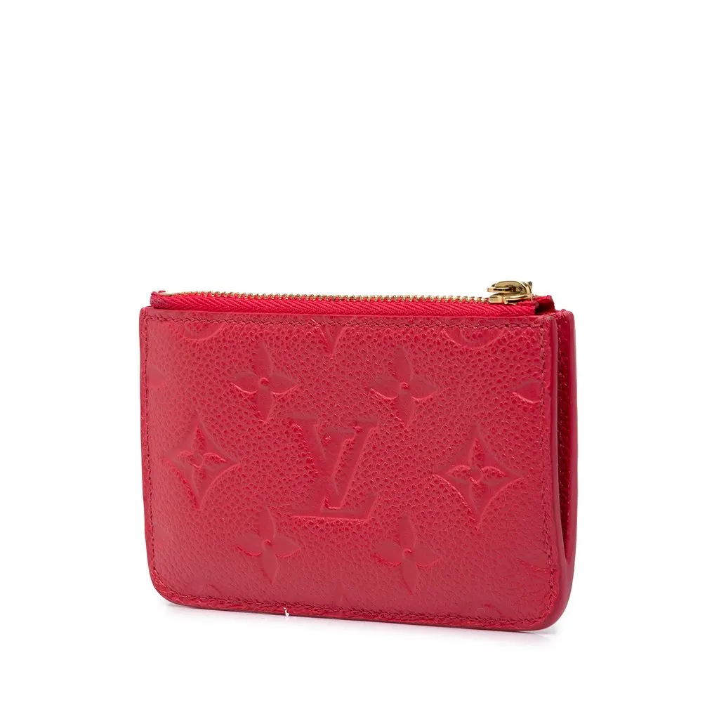 Louis Vuitton Monogram Empreinte Romy Card Holder Red Leather Good - Back View