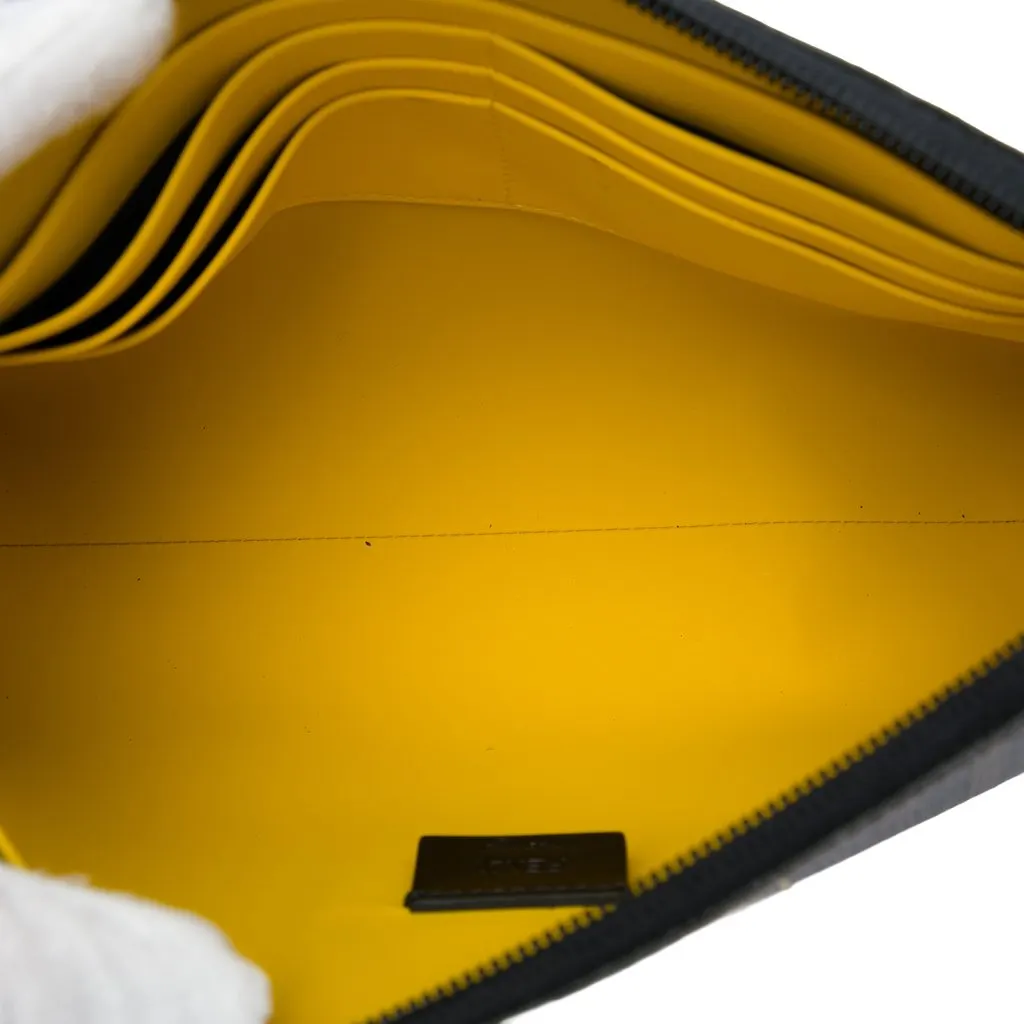 Fendi Zucca Coated Canvas Roma Amor Zip Pouch Brown Very good - Model View