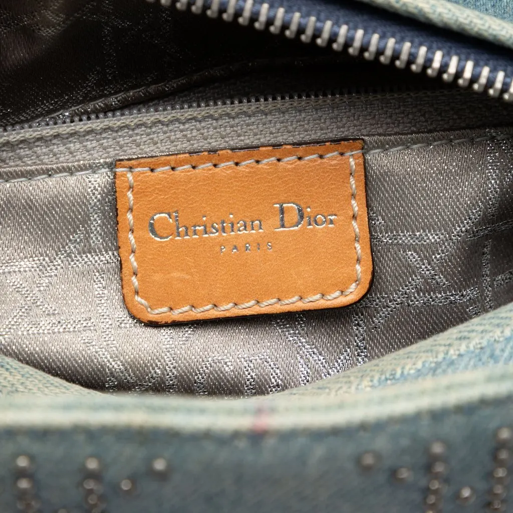 Dior Medium Denim Cannage Studded Lady Dior Blue Good - Box View