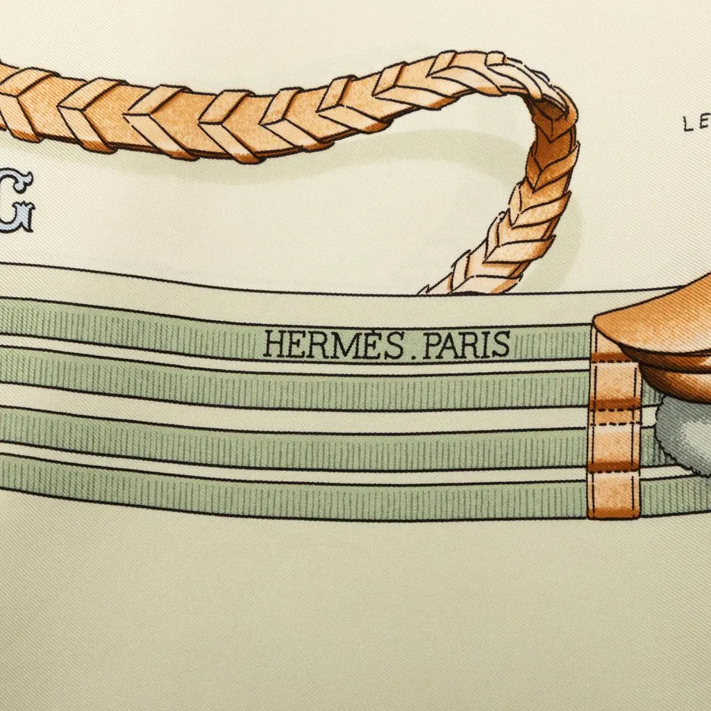 Hermès Jumping Silk Scarf 90 Brown Silk Very good - Inside View
