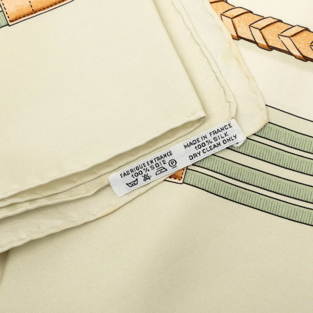 Hermès Jumping Silk Scarf 90 Brown Silk Very good - Model View