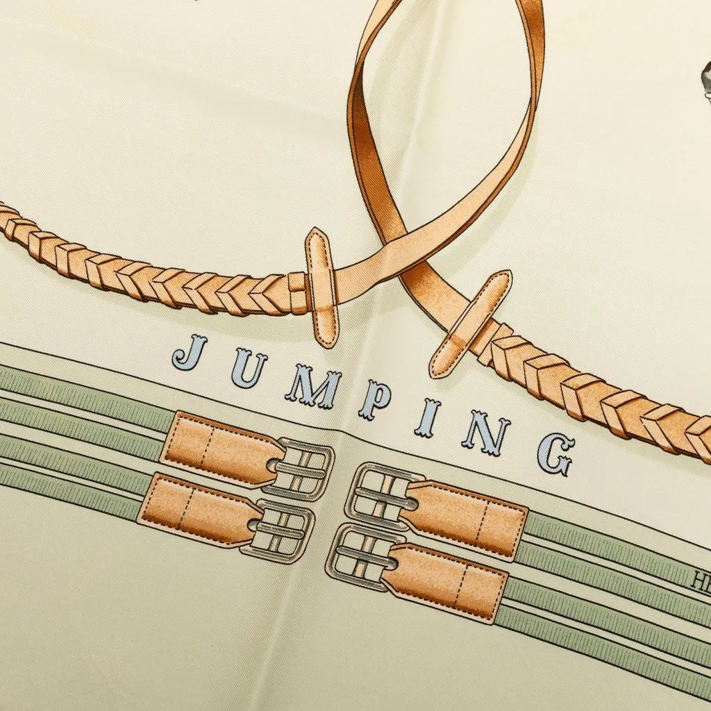 Hermès Jumping Silk Scarf 90 Brown Silk Very good - Box View