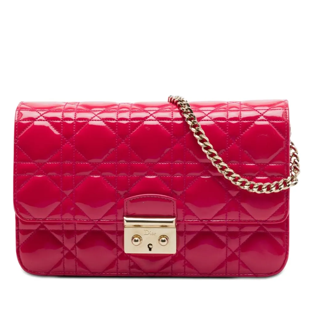 Dior Patent Cannage Miss Dior Promenade Crossbody Pink Leather Very good - Front View