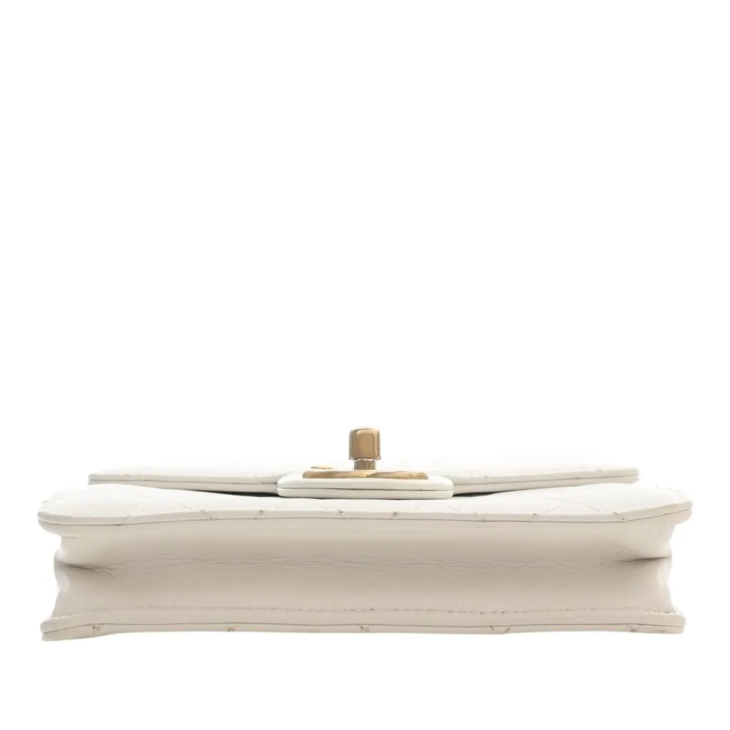 Chanel Small Quilted Lambskin Chic Pearls Flap White Leather Very good - Box View