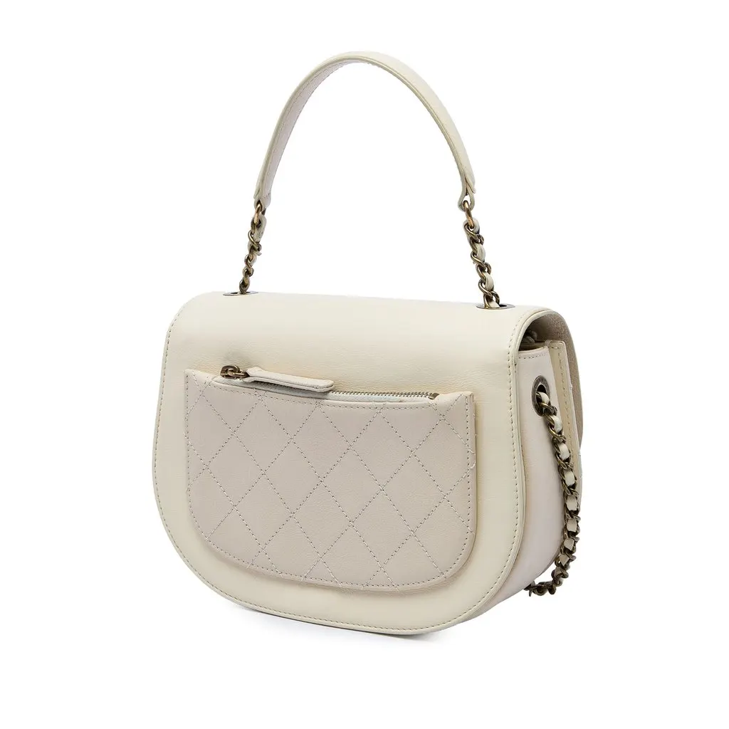 Chanel Small Calfskin Coco Curve Flap Brown Leather Very good - Back View
