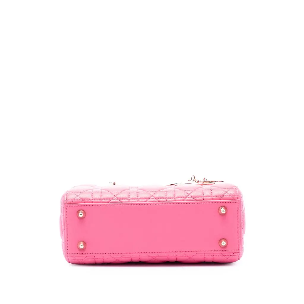 Dior Small Lambskin Cannage My ABCDior Lady Dior Pink Leather Very good - Inside View