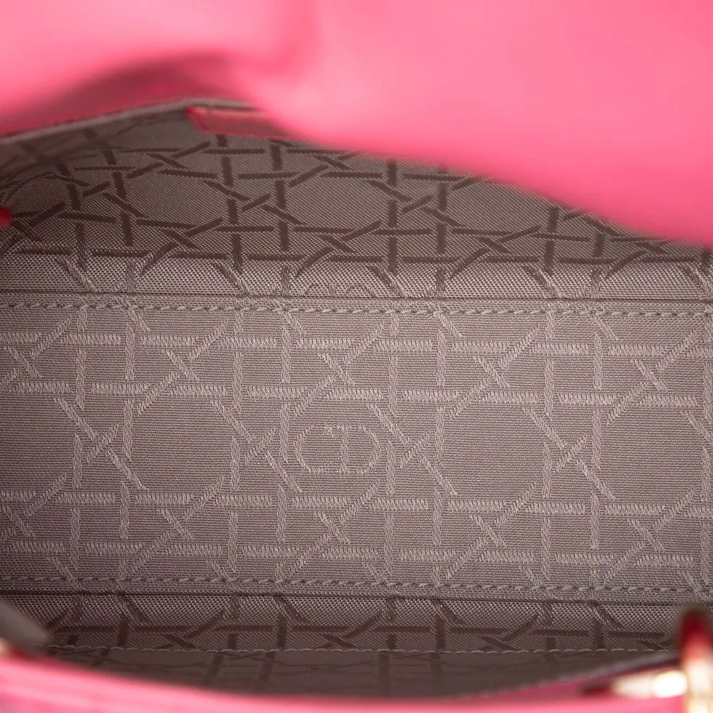 Dior Small Lambskin Cannage My ABCDior Lady Dior Pink Leather Very good - Model View