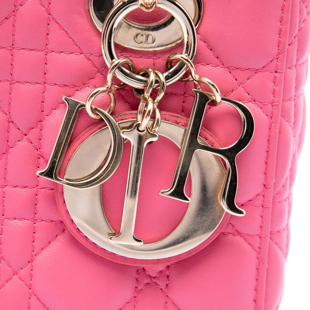 Dior Small Lambskin Cannage My ABCDior Lady Dior Pink Leather Very good - Box View