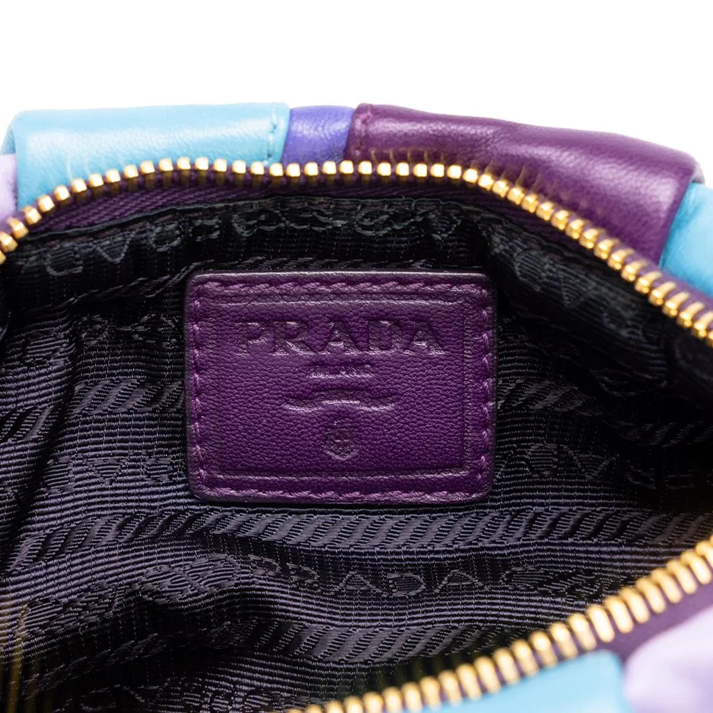 Prada Nappa Trembled Blossoms Stripes Clutch Purple Leather Good - Box View