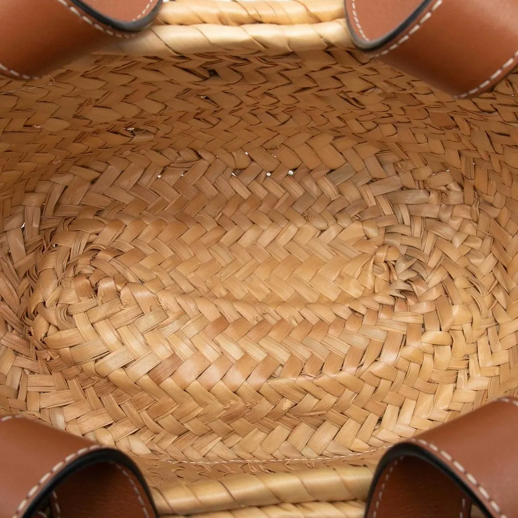 Loewe Small Raffia Anagram Basket Bag Beige Very good - Model View