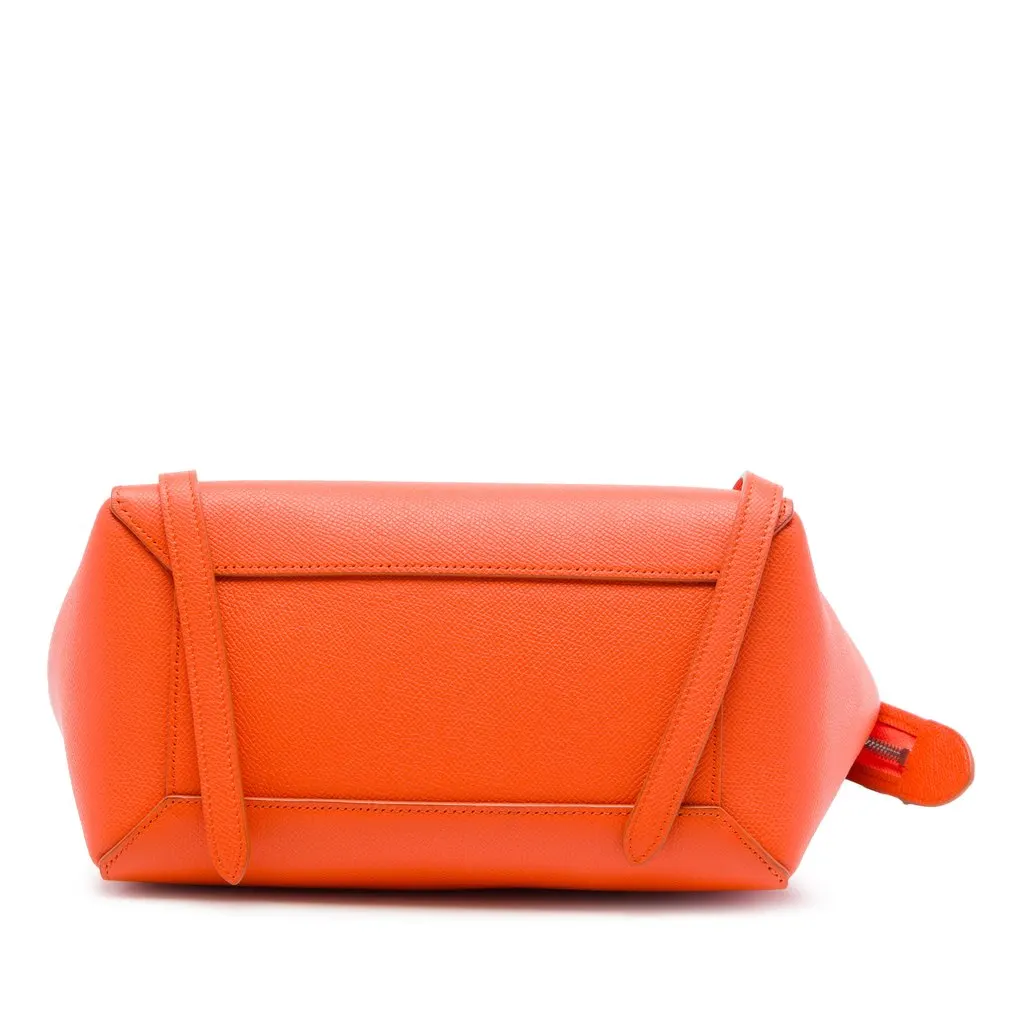 Celine Micro Grained Calfskin Belt Bag Orange Leather Good - Inside View