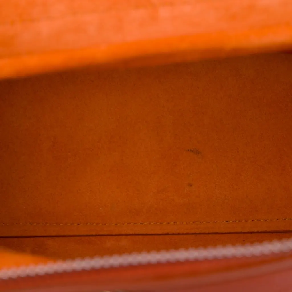 Celine Micro Grained Calfskin Belt Bag Orange Leather Good - Model View