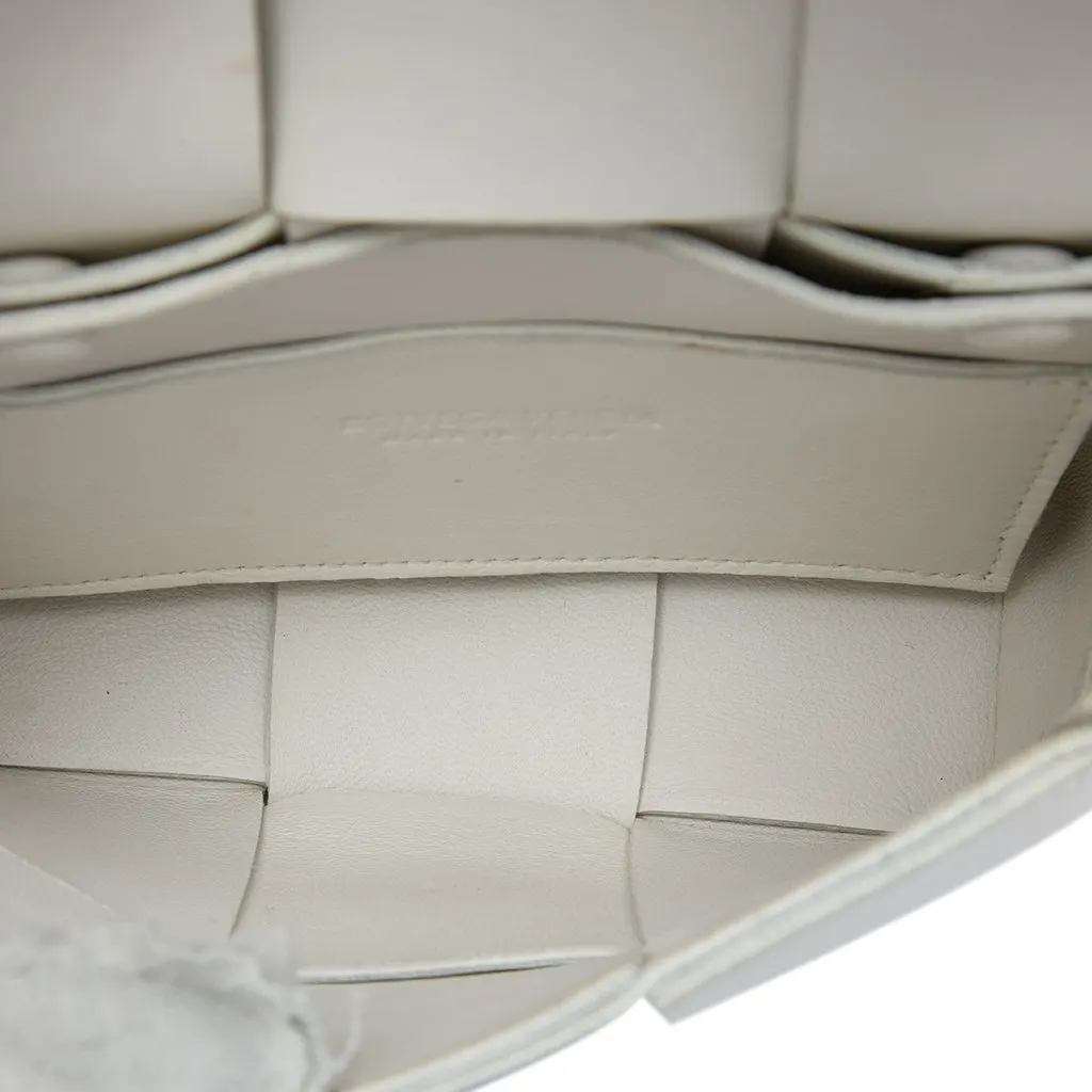 Bottega Veneta Candy Nappa Intrecciato Cassette Crossbody White Leather Very good - Model View