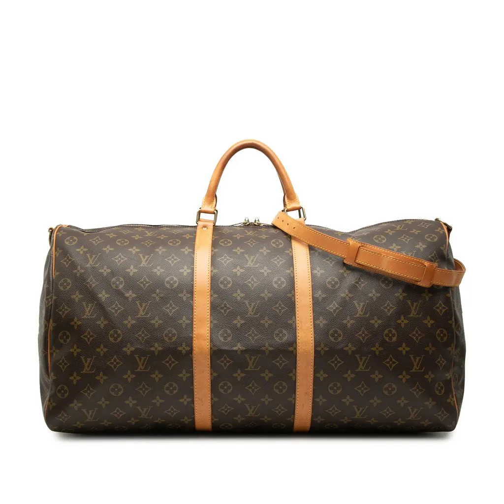 Louis Vuitton Monogram Keepall Bandouliere 60 Brown Good - Front View