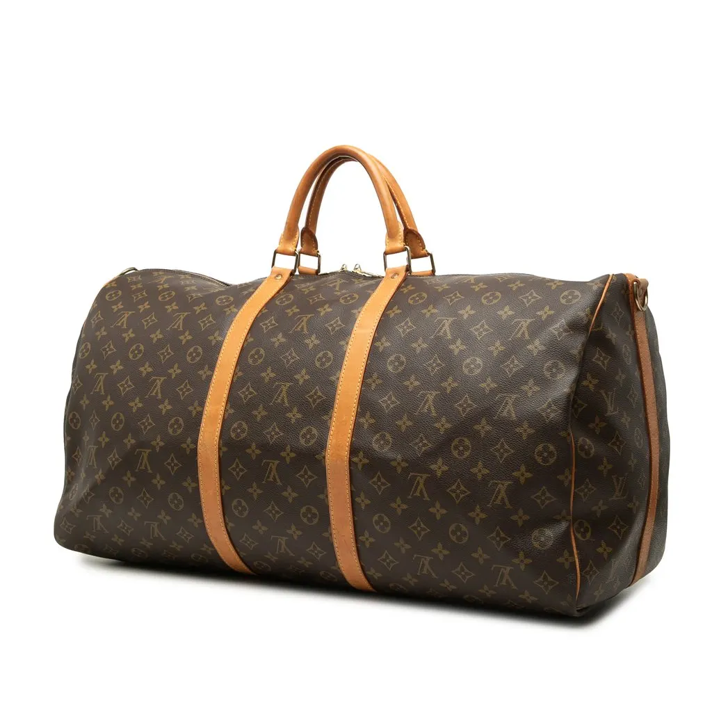 Louis Vuitton Monogram Keepall Bandouliere 60 Brown Good - Back View