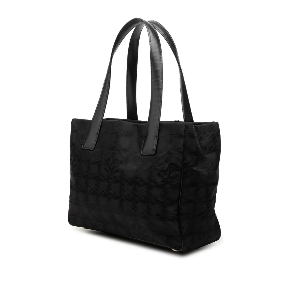 Chanel New Travel Line Nylon Tote Black Polyamide Good - Back View