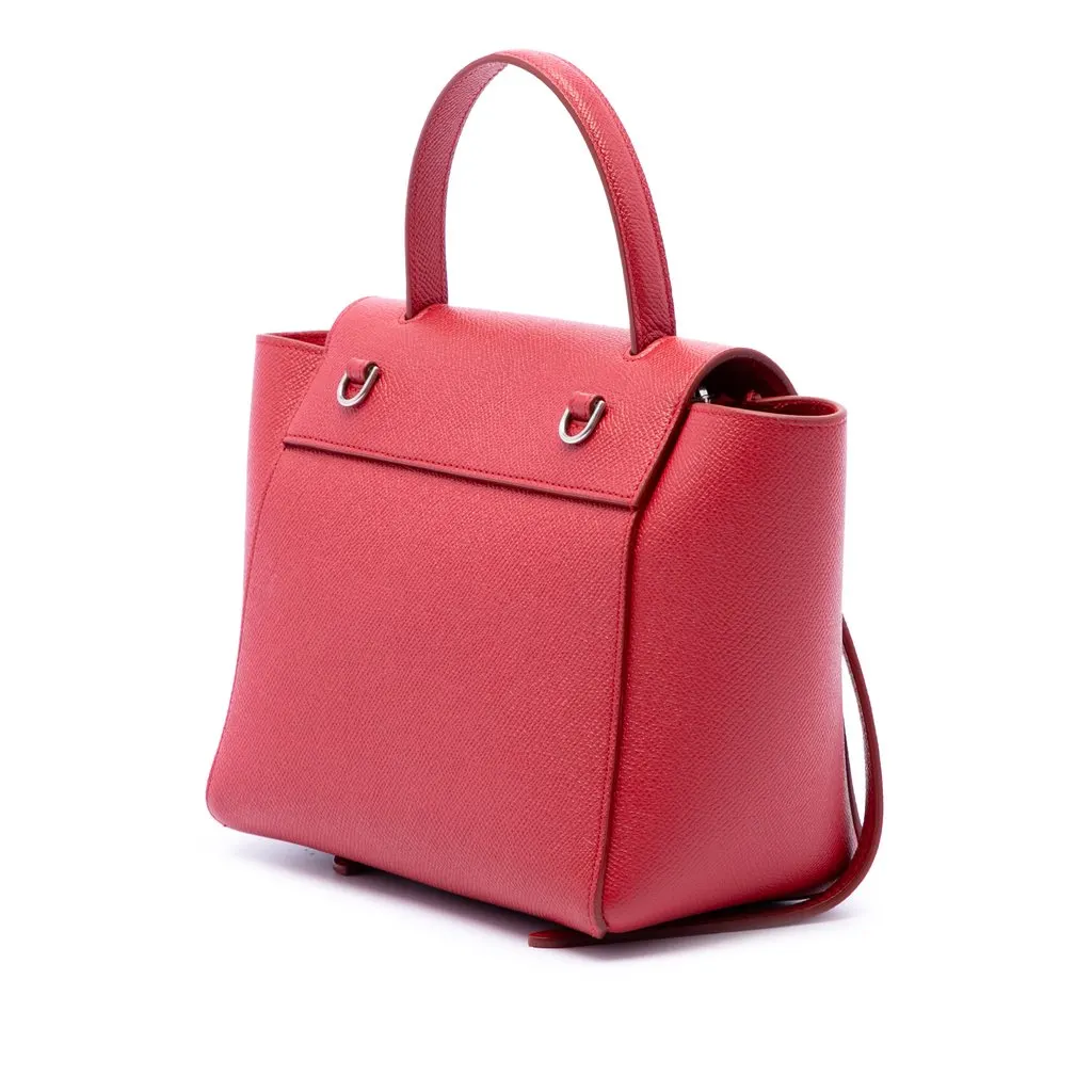 Celine Nano Grained Calfskin Belt Bag Red Leather Very good - Back View