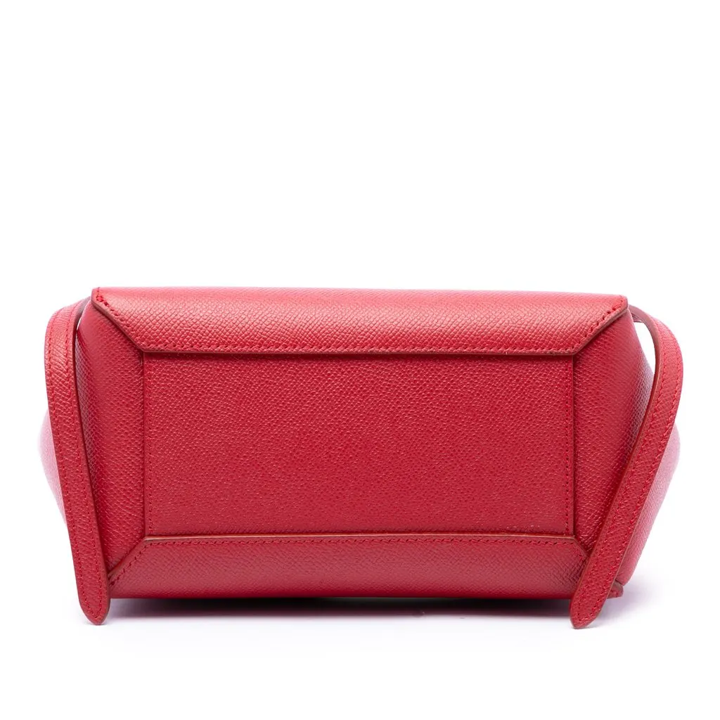 Celine Nano Grained Calfskin Belt Bag Red Leather Very good - Inside View