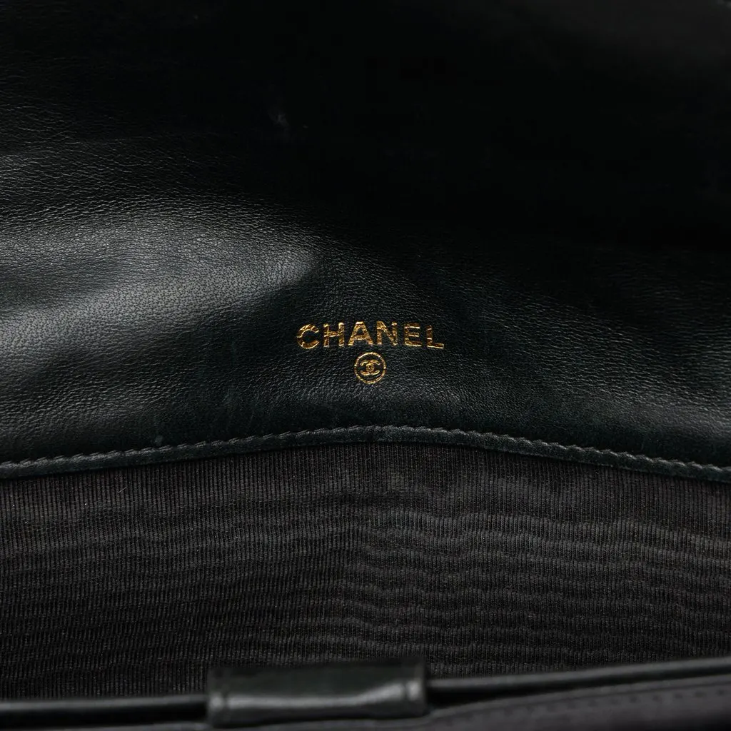 Chanel CC Diamond Stitched Caviar Envelope Wallet Black Leather Very good - Box View