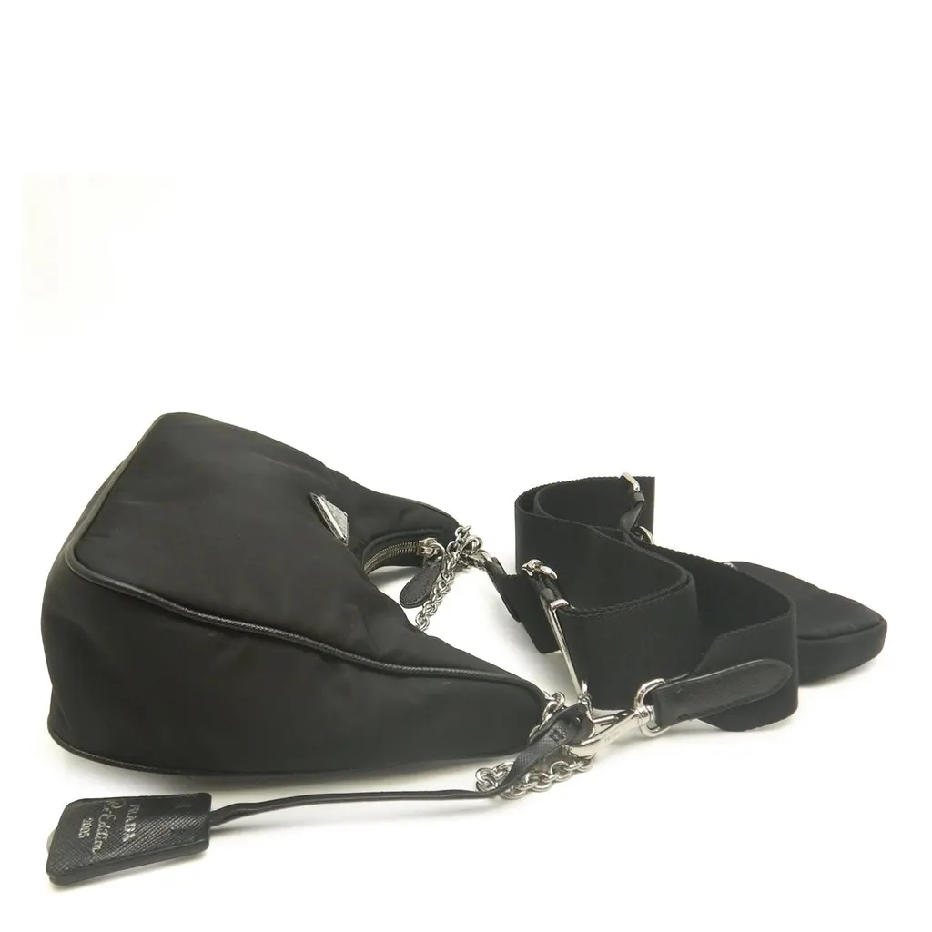 Prada Saffiano Trimmed Re Nylon Re Edition 2005 Satchel Black Very good - Back View