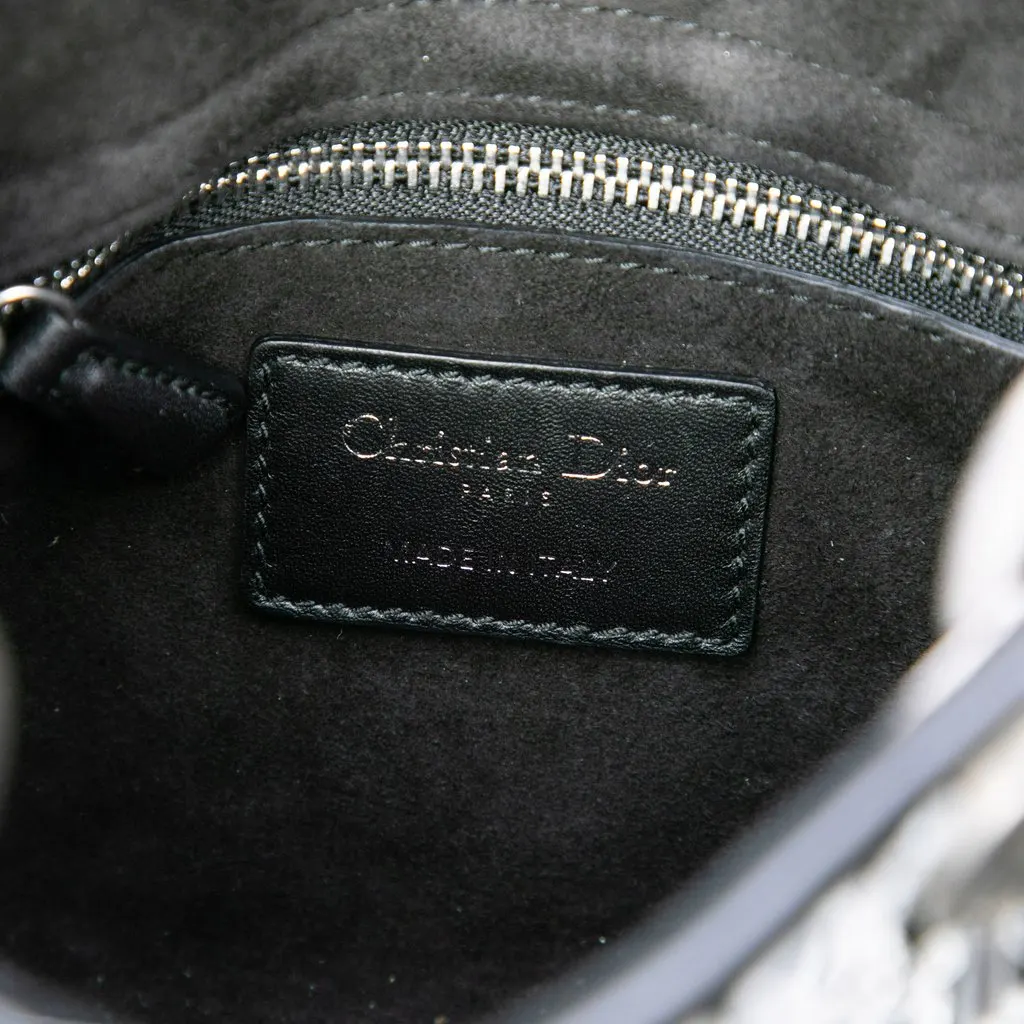Dior Mini Smooth Calfskin Embroidered Mosaic of Mirrors Lady Dior Black Leather Very good - Box View