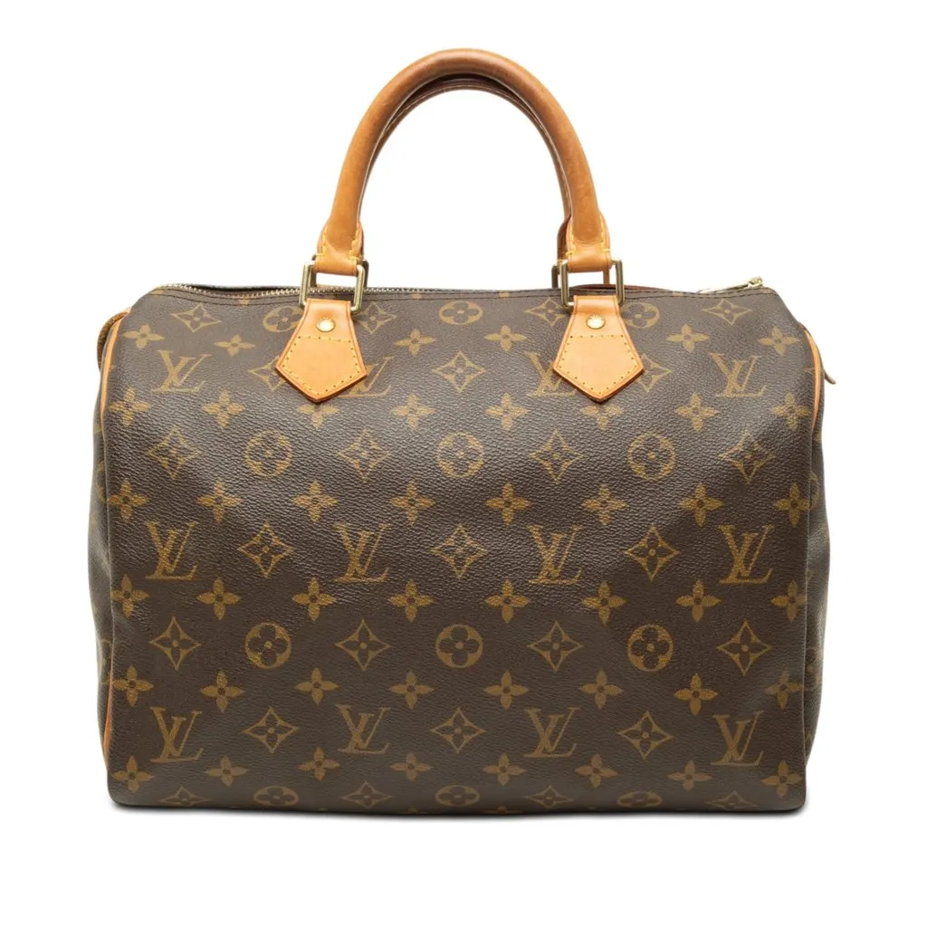 Louis Vuitton Monogram Speedy 30 Brown Canvas Good - Front View