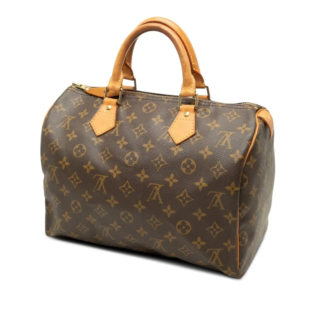 Louis Vuitton Monogram Speedy 30 Brown Canvas Good - Back View