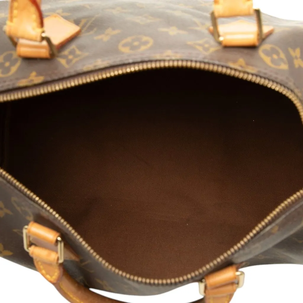 Louis Vuitton Monogram Speedy 30 Brown Canvas Good - Model View