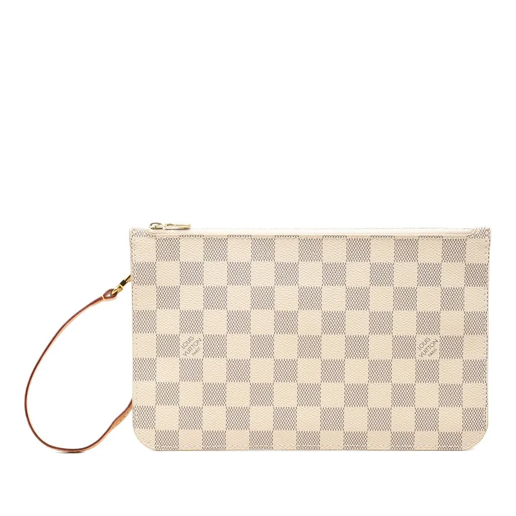 Louis Vuitton Damier Azur Neverfull Pochette White Very good - Front View
