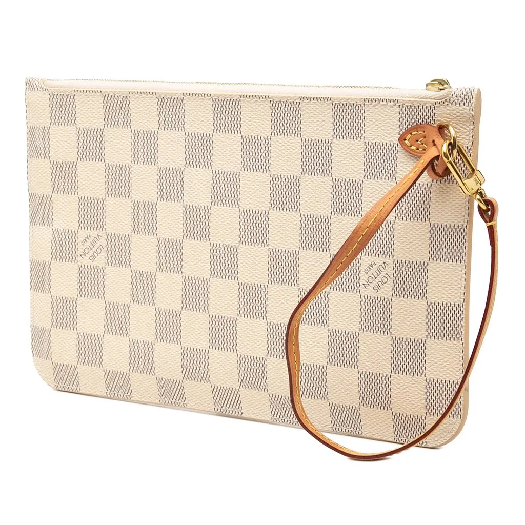 Louis Vuitton Damier Azur Neverfull Pochette White Very good - Back View