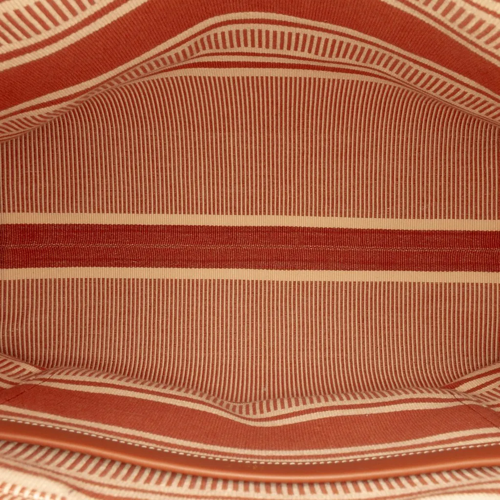 Celine Large Striped Canvas Cabas Thais Tote Beige Very good - Model View