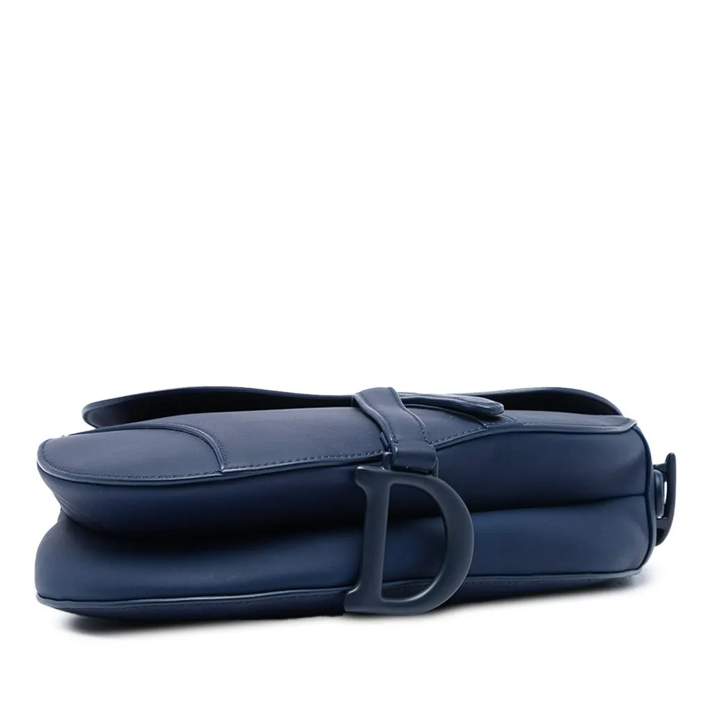 Dior Ultra Matte Calfskin Saddle Bag Blue Leather Good - Inside View