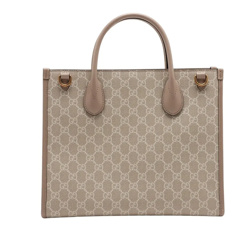 Gucci Small GG Supreme Interlocking G Tote Beige Very good - Back View