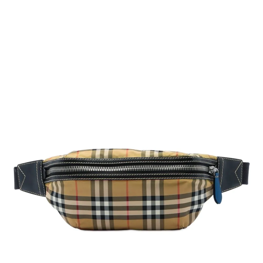 Burberry Medium House Check Nylon Sonny Belt Bag Beige Very good - Front View