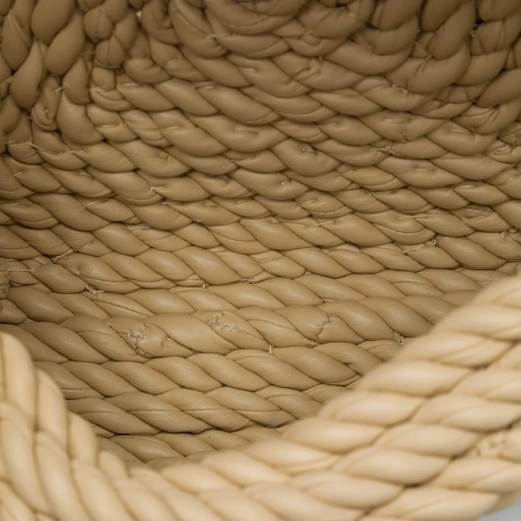 Bottega Veneta Twisted Lambskin Torchon Tasseled Crossbody Beige Leather Very good - Model View
