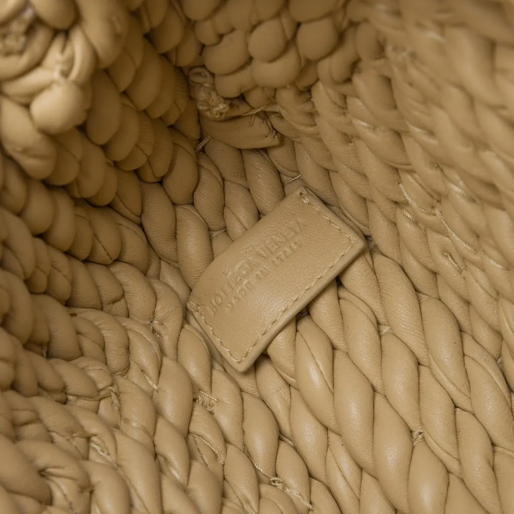 Bottega Veneta Twisted Lambskin Torchon Tasseled Crossbody Beige Leather Very good - Box View