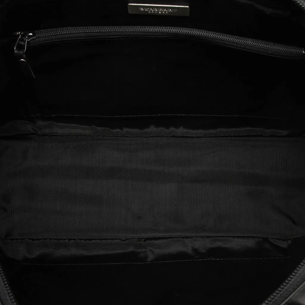 Burberry Nova Check Canvas Trimmed Leather Handbag Black Leather Very good - Model View