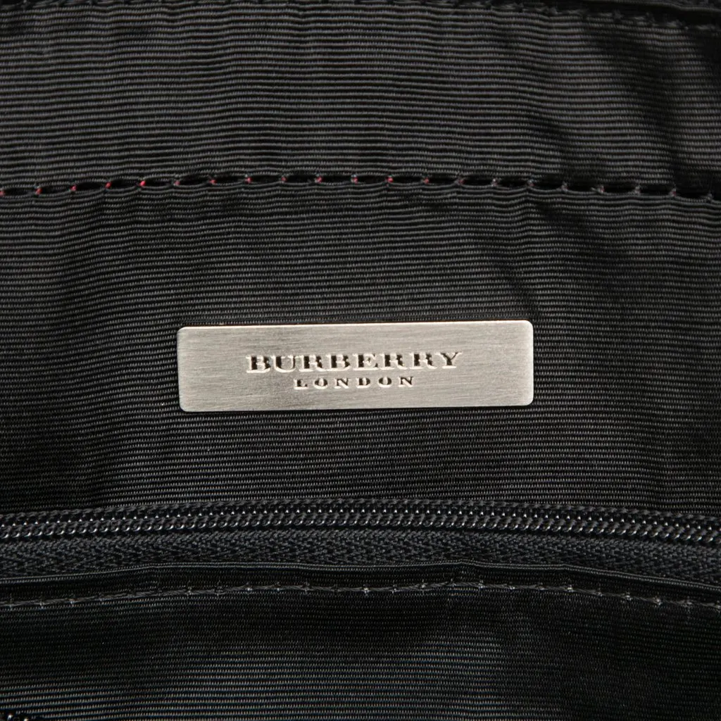 Burberry Nova Check Canvas Trimmed Leather Handbag Black Leather Very good - Box View