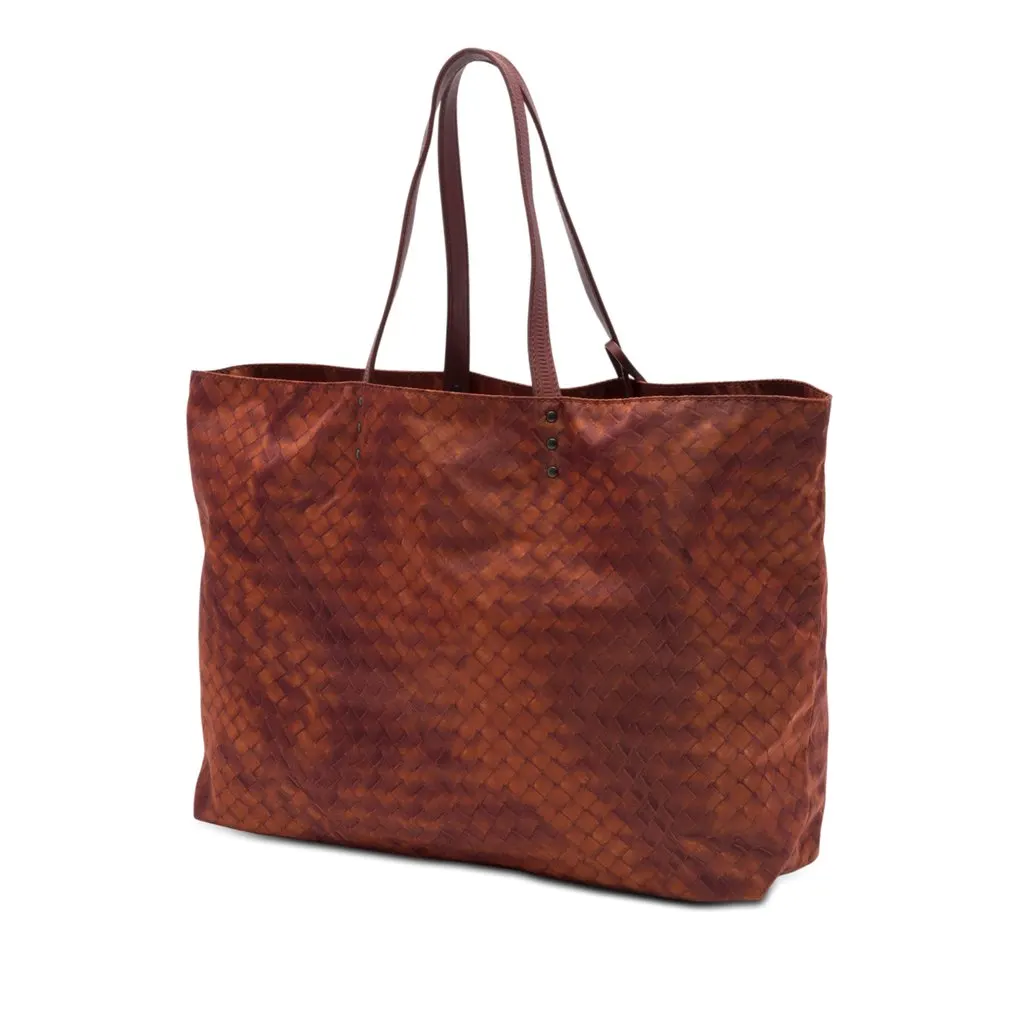 Bottega Veneta Nylon Intrecciolusion Tote Brown Very good - Back View