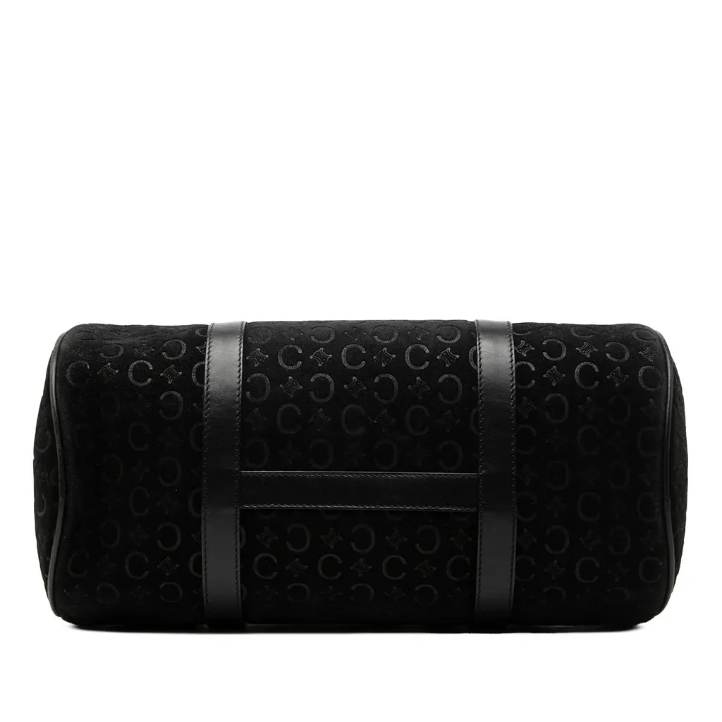 Celine C Macadam Suede Handbag Black Suede Good - Inside View